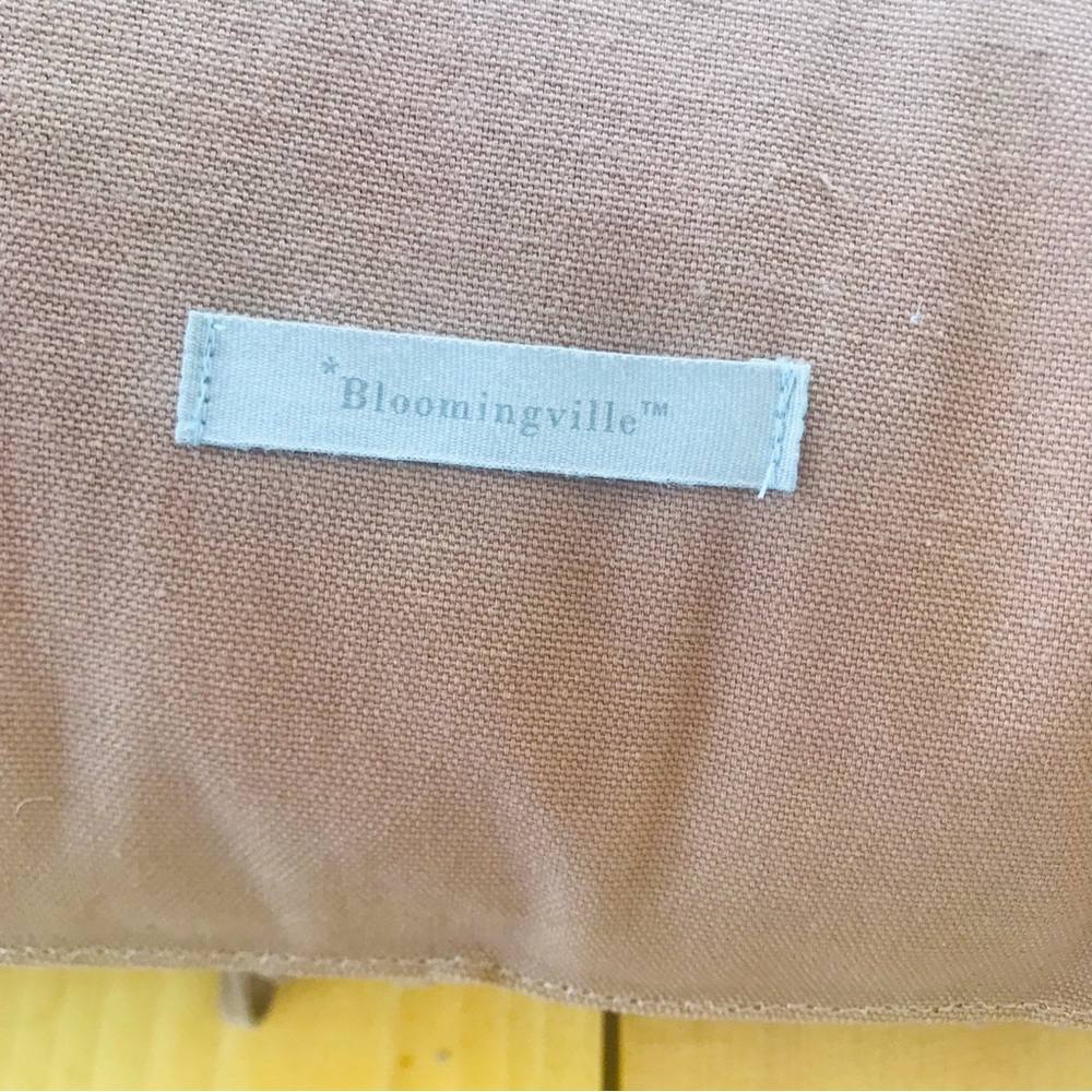Bloomingville Brown Leather Cotton Fringe Rectangular Throw Pillow Boho 23x18 - Picture 9 of 9